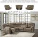 Ravenel Fossil 3 Piece Power Reclining Console RAF Sectional