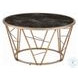 Cicatrix Black Engineered Stone and Champagne Round Coffee Table