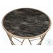 Cicatrix Black Engineered Stone and Champagne Round Coffee Table