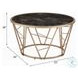 Cicatrix Black Engineered Stone and Champagne Round Coffee Table