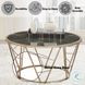 Cicatrix Black Engineered Stone and Champagne Round Coffee Table