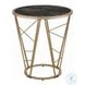 Cicatrix Black Engineered Stone and Champagne Round End Table