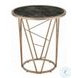 Cicatrix Black Engineered Stone and Champagne Round End Table