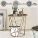 Cicatrix Black Engineered Stone and Champagne Round End Table