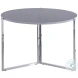 8389 Matte Gray And Chrome Foldaway Dining Table