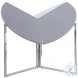 8389 Matte Gray And Chrome Foldaway Dining Table