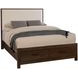 Lodge and Loft Ivory Cream Performance Fabric Queen Upholstered Storage Panel Bed
