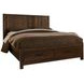 Lodge and Loft Dark Oak Queen Radius Storage Poster Bed