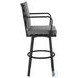 Arnauld Black Outdoor Swivel Bar Stool