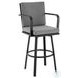 Arnauld Black Outdoor Swivel Bar Stool