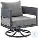 Menorca Gray Outdoor Swivel Rocking Chair