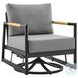 Crown Gray Outdoor Patio Swivel Glider Lounge Chair