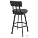 Jinab Black Swivel Bar Stool