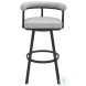 Nolagam Light Gray and Black Swivel Counter Height Stool