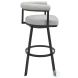 Nolagam Light Gray and Black Swivel Counter Height Stool