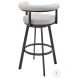 Nolagam Light Gray and Black Swivel Counter Height Stool