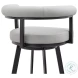 Nolagam Light Gray and Black Swivel Counter Height Stool