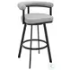 Nolagam Light Gray and Black Swivel Counter Height Stool