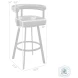Nolagam Light Gray and Black Swivel Counter Height Stool