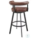 Nolagam Brown Swivel Bar Stool