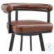 Nolagam Brown Swivel Bar Stool
