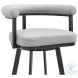 Nolagam Light Gray And Black Swivel Bar Stool