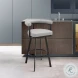 Nolagam Light Gray And Black Swivel Bar Stool