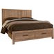 Lodge and Loft Blond Oak King Radius Storage Poster Bed