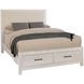 Lodge and Loft Cream Performance Fabric Queen Upholstered Storage Panel Bed