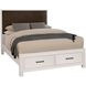 Lodge and Loft Brown Performance Fabric Queen Upholstered Storage Panel Bed
