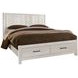 Lodge and Loft Soft White Queen Radius Storage Poster Bed