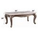 Jayceon Gray and Champagne Rectangular Marble Top Cocktail Table
