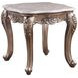 Jayceon Beige and Champagne Rectangular Marble Top End Table