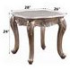Jayceon Beige and Champagne Rectangular Marble Top End Table