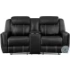 Littleton Black Double Reclining Loveseat with Center Console
