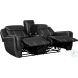 Littleton Black Double Reclining Loveseat with Center Console