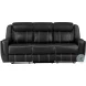 Littleton Black Double Reclining Sofa with Center Drop Down Cup Holders