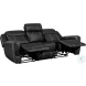 Littleton Black Double Reclining Sofa with Center Drop Down Cup Holders