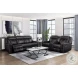Littleton Black Double Reclining Sofa with Center Drop Down Cup Holders