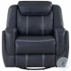 Littleton Blue Double Reclining Living Room Set with Drop Down Table