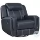 Littleton Blue Double Reclining Living Room Set with Drop Down Table