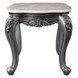 Ariadne Gray and Platinum Rectangular Marble Top End Table