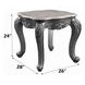 Ariadne Gray and Platinum Rectangular Marble Top End Table