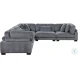 Traverse Gray 5 Piece Corduroy Modular Sectional