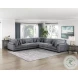 Traverse Gray 5 Piece Corduroy Modular Sectional