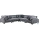 Traverse Gray 5 Piece Corduroy Modular Sectional