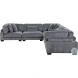 Traverse Gray 5 Piece Corduroy Modular Sectional