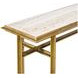 Axel Gold and Cream Rectangular Marble Top Console Table