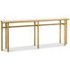 Axel Gold and Cream Rectangular Marble Top Console Table