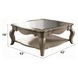 Chelmsford Antique Taupe Square Glass Top Cocktail Table